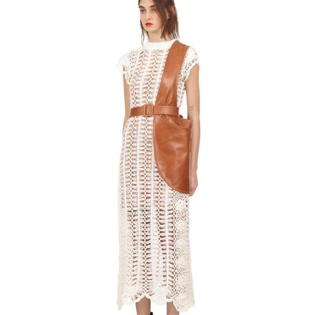 Self Portrait Crochet Knit Dress